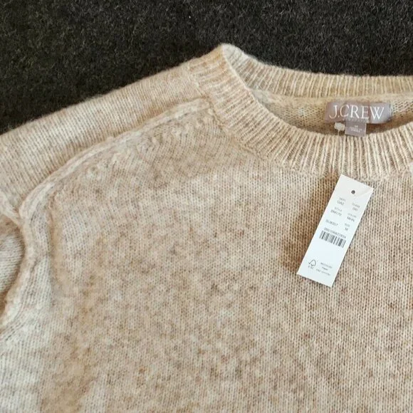 NWT - J Crew Oatmeal color sweater Size Label M,  Fit oversized or large - Picture 11 of 13